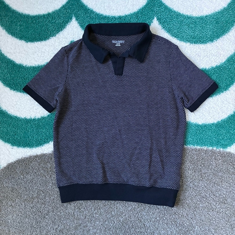 Old Navy Johnny Collar Sweater Polo (Navy/White) Size S (6-7)